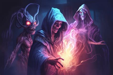 cultist summoning creatures.